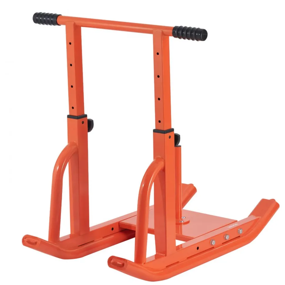 VEVOR Weight Sled, Steel Power Sled, Fitness Training Sleds for Athletic Exercise Speed Improvement, Workout Equipment with Adjustable Height Handle, Compatible with 1/2 in Weight Plates, Orange