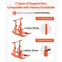 VEVOR Weight Sled, Steel Power Sled, Fitness Training Sleds for Athletic Exercise Speed Improvement, Workout Equipment with Adjustable Height Handle, Compatible with 1/2 in Weight Plates, Orange
