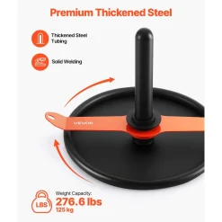 VEVOR Weight Sled, Steel Power Sled, Fitness Strength Training Sleds for Athletic Exercise Speed Improvement, Workout Fitness Equipment with Harness, Compatible with 2 in Weight Plate, Orange & Black