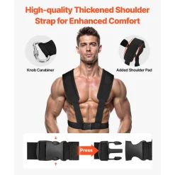 VEVOR Weight Sled, Steel Power Sled, Fitness Strength Training Sleds for Athletic Exercise Speed Improvement, Workout Fitness Equipment with Harness, Compatible with 2 in Weight Plate, Orange & Black