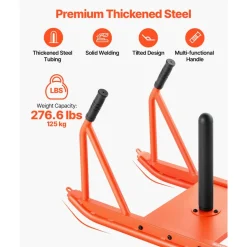 VEVOR Weight Sled, Steel Power Sled, Fitness Strength Training Sleds for Athletic Exercise Speed Improvement, Workout Fitness Equipment with Handle, Compatible with 1/2 in Weight Plates, Orange