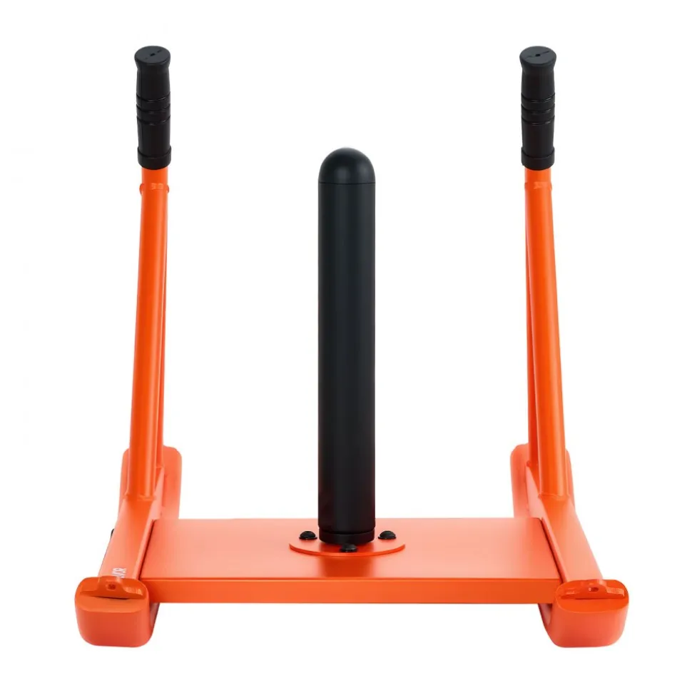 VEVOR Weight Sled, Steel Power Sled, Fitness Strength Training Sleds for Athletic Exercise Speed Improvement, Workout Fitness Equipment with Handle, Compatible with 1/2 in Weight Plates, Orange