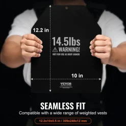 VEVOR Weight Vest Plates, 14.5 LB Pairs, Premium Steel Weighted plates, Contoured Ergonomic Fit – WODs, Additional Weight for Weight Vests, for Strength Training, Running, Fitness, Heavy Workouts