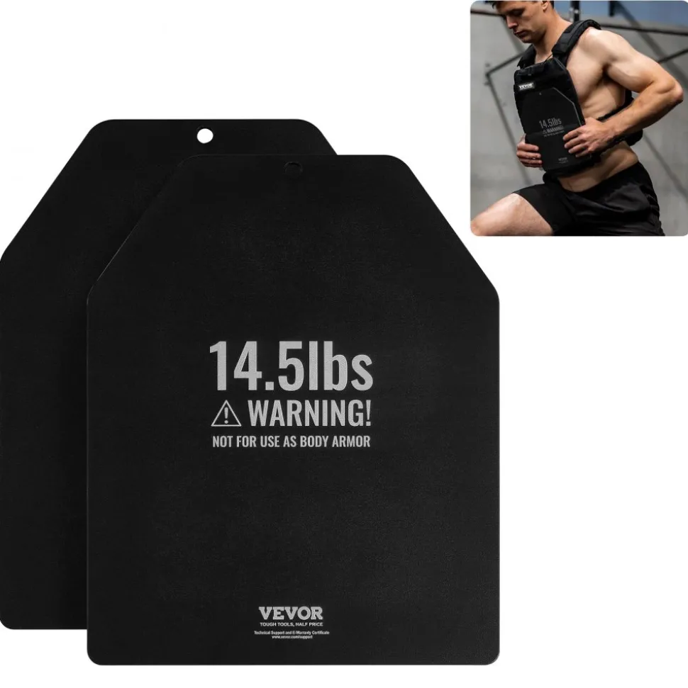 VEVOR Weight Vest Plates, 14.5 LB Pairs, Premium Steel Weighted plates, Contoured Ergonomic Fit – WODs, Additional Weight for Weight Vests, for Strength Training, Running, Fitness, Heavy Workouts