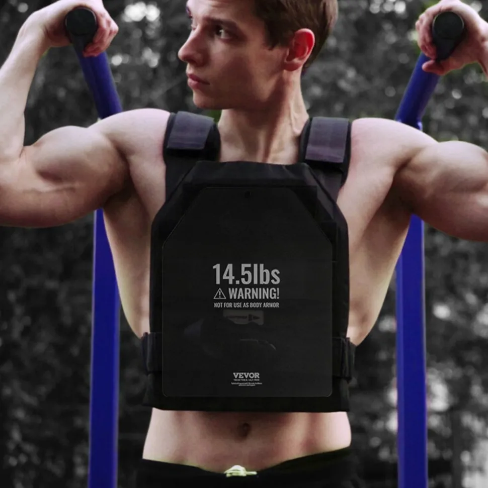 VEVOR Weight Vest Plates, 14.5 LB Pairs, Premium Steel Weighted plates, Contoured Ergonomic Fit – WODs, Additional Weight for Weight Vests, for Strength Training, Running, Fitness, Heavy Workouts