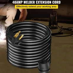 VEVOR Welder Extension Cord 40Amp 50ft 250V, Welding Power Cord with NEMA 6-50 Plug 8 Gauge 3 Prong for MIG,Lincoln,Plasma,Miller,TIG Tested to UL Standards