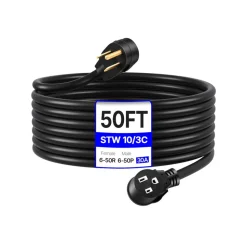 VEVOR Welder Extension Cord, 30 Amp 50 ft, Extension Cord for Portable Welders, NEMA 6-50P, 10/3 AWG, 250V, 7500W Heavy Duty Pure Copper Welder Cable, for Outdoor MIG TIG Plasma, STW Weather-proof