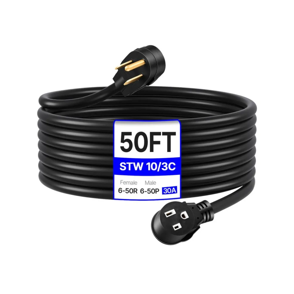 VEVOR Welder Extension Cord, 30 Amp 50 ft, Extension Cord for Portable Welders, NEMA 6-50P, 10/3 AWG, 250V, 7500W Heavy Duty Pure Copper Welder Cable, for Outdoor MIG TIG Plasma, STW Weather-proof