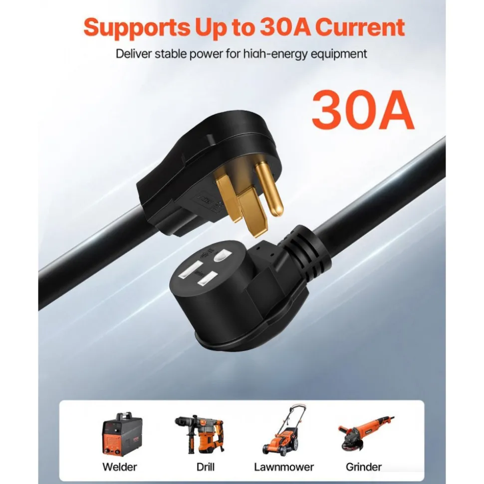 VEVOR Welder Extension Cord, 30 Amp 50 ft, Extension Cord for Portable Welders, NEMA 6-50P, 10/3 AWG, 250V, 7500W Heavy Duty Pure Copper Welder Cable, for Outdoor MIG TIG Plasma, STW Weather-proof