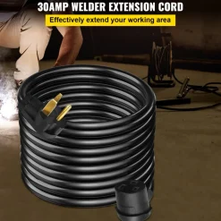 VEVOR Welder Extension Cord 30Amp 25ft 250V, Welding Power Cord with NEMA 6-50 Plug 10 Gauge 3 Prong for MIG,Lincoln,Plasma,Miller,TIG