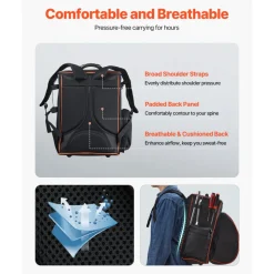 VEVOR Welding Backpack, 35.6L Welder Backpack for Tools and Helmet, 600D Polyester Extreme Gear Pack with Helmet Catch Bag, Multi-Purpose Gear Storage Bag for Welding, Outdoor Camping, Mountaineering
