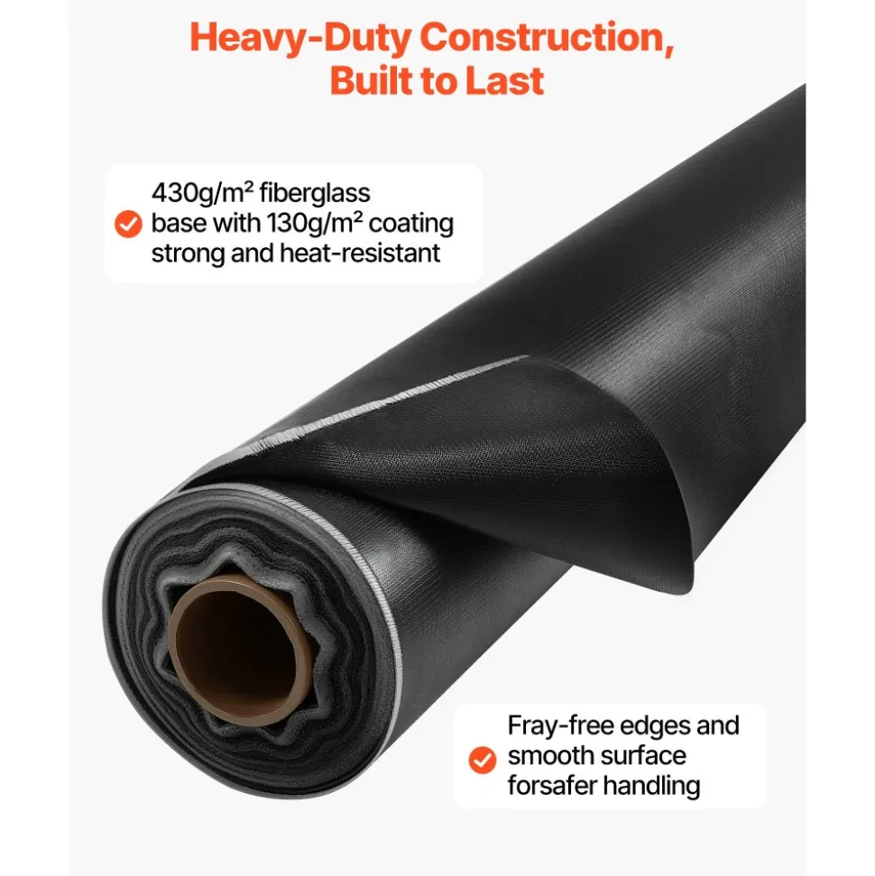 VEVOR Welding Blanket Roll, 5 x 150 FT Silicone Coated Fiberglass Welding Blanket, Up to 1800°F Heat Resistant Safety Protection Blankets, Flame Retardant Fireproof Insulation Mat Roll