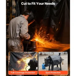 VEVOR Welding Blanket Roll, 5 x 150 FT Silicone Coated Fiberglass Welding Blanket, Up to 1800°F Heat Resistant Safety Protection Blankets, Flame Retardant Fireproof Insulation Mat Roll