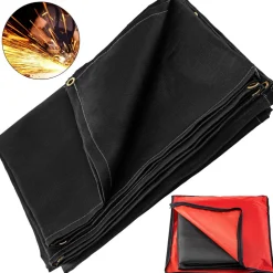 VEVOR Welding Blanket, 10 x 10 Foot Fiberglass Blanket, Up To 550 °C Heat-Resistant Fire Retardant Blanket with Premium Brass Grommets