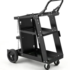 VEVOR Welding Cart, 3-Tier Welder Cart Heavy Duty with 400 Lbs Weight Capacity, 360° Swivel Wheels, Tank Storage Safety Chains, Rolling MIG Welder Cart for TIG, ARC, MMA, Plasma Cutter Welding Machine