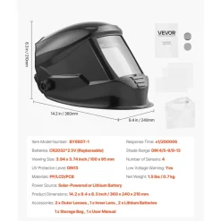 VEVOR Welding Helmet Auto Darkening, 3.94
