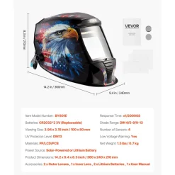 VEVOR Welding Helmet Auto Darkening, 3.94
