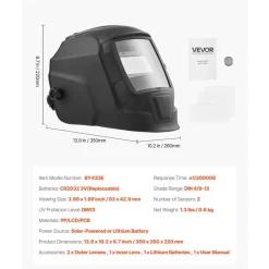 VEVOR Welding Helmet Auto Darkening, 3.66