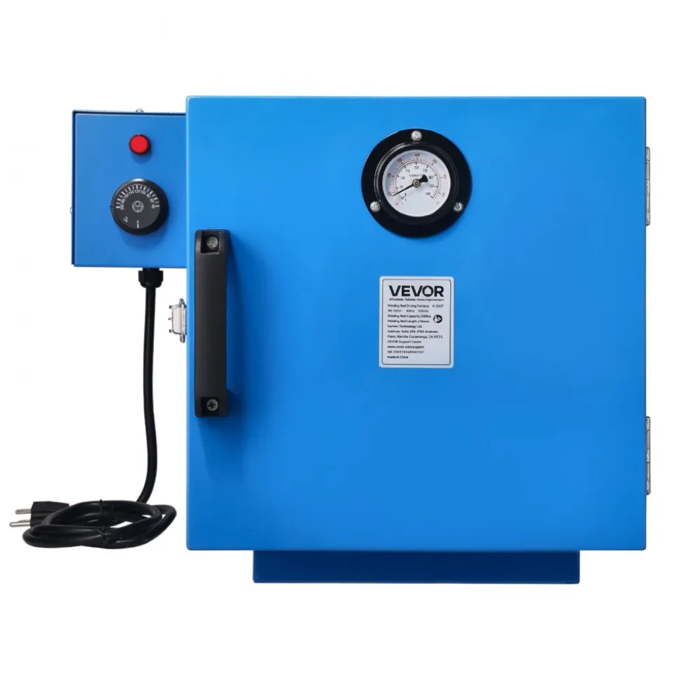 VEVOR Welding Rod Oven, 200LBS Capacity Countertop Electrodes Drying Oven 1060W 120V, 104°F - 392°F Adjustable Welding Rods Dryer for 18-inch Stick Electrode - with Locking Latch & Temperature Gauge