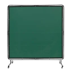 VEVOR Welding Screen with Frame, 6' x 6' Welding Curtain Screen, Flame-Resistant Vinyl Welding Protection Screen on 4 Swivel Wheels (2 Lockable), Moveable & Professional for Workshop/Industrial, Green