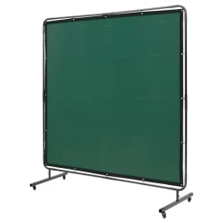 VEVOR Welding Screen with Frame, 6' x 6' Welding Curtain Screen, Flame-Resistant Vinyl Welding Protection Screen on 4 Swivel Wheels (2 Lockable), Moveable & Professional for Workshop/Industrial, Green