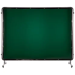 VEVOR Welding Screen with Frame, 3-Panel 6 x 8 FT Welding Curtain Screen, Flame-Resistant Vinyl Safety Protection Screens with 12 Wheels & 6-Level UV Protection for Workshop/Industrial Use, Dark Green