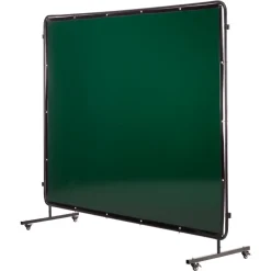 VEVOR Welding Screen with Frame, 3-Panel 6 x 8 FT Welding Curtain Screen, Flame-Resistant Vinyl Safety Protection Screens with 12 Wheels & 6-Level UV Protection for Workshop/Industrial Use, Dark Green