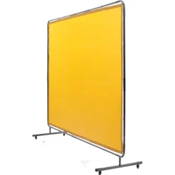 VEVOR Welding Screen with Frame, 6' x 8' Welding Curtain Screen, Flame-Resistant Vinyl Welding Protection Screen on 4 Swivel Wheel (2 Lockable), Moveable & Professional for Workshop/Industrial, Yellow