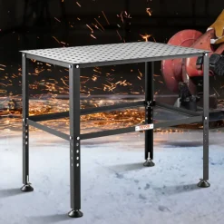 VEVOR Welding Table 36" x 24", 800LBS Capacity Welding Workbench Table, Heavy-Duty Work Bench with 0.63" Fixture Holes and Non-slip Foot Pads for Welding Assembly Repair Works