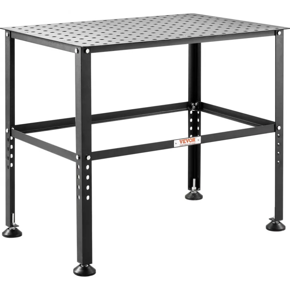 VEVOR Welding Table 36" x 24", 800LBS Capacity Welding Workbench Table, Heavy-Duty Work Bench with 0.63" Fixture Holes and Non-slip Foot Pads for Welding Assembly Repair Works