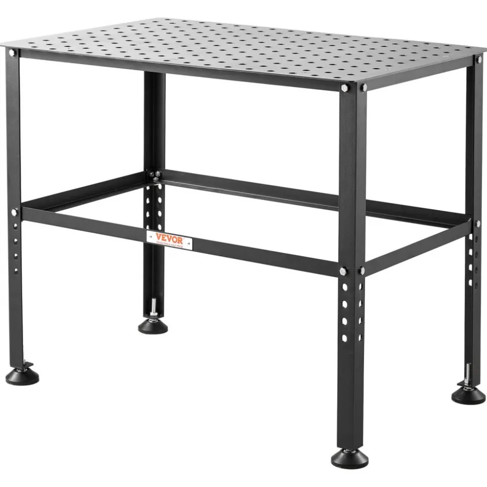 VEVOR Welding Table 36" x 24", 800LBS Capacity Welding Workbench Table, Heavy-Duty Work Bench with 0.63" Fixture Holes and Non-slip Foot Pads for Welding Assembly Repair Works