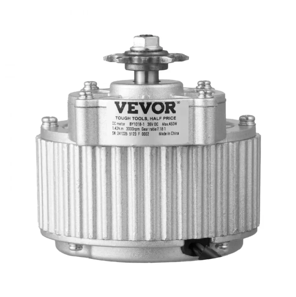 VEVOR 450W Electric Brushed DC Motor Kit - 36V 3000rpm Motor with Upgraded Speed Controller and Twistgrip Throttle Kit for Go Karts E-Bike Motorcycle Scooter
