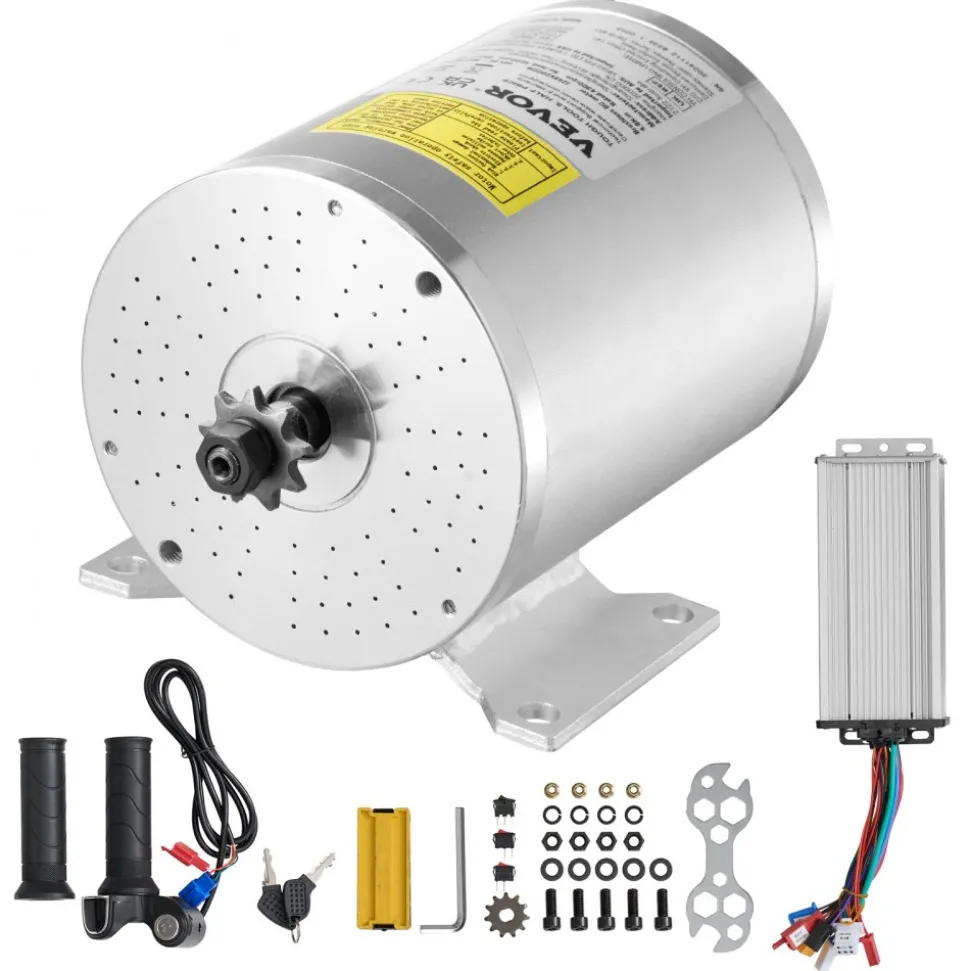 VEVOR 2000W Electric Brushless DC Motor Kit - 48V 4300rpm Motor with Upgraded Speed Controller and Throttle Grip Kit for Go Karts E-Bike Motorcycle Scooter DIY