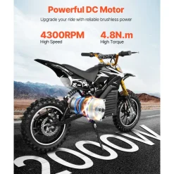 VEVOR 2000W Electric Brushless DC Motor Kit - 48V 4300rpm Motor with Upgraded Speed Controller and Throttle Grip Kit for Go Karts E-Bike Motorcycle Scooter DIY