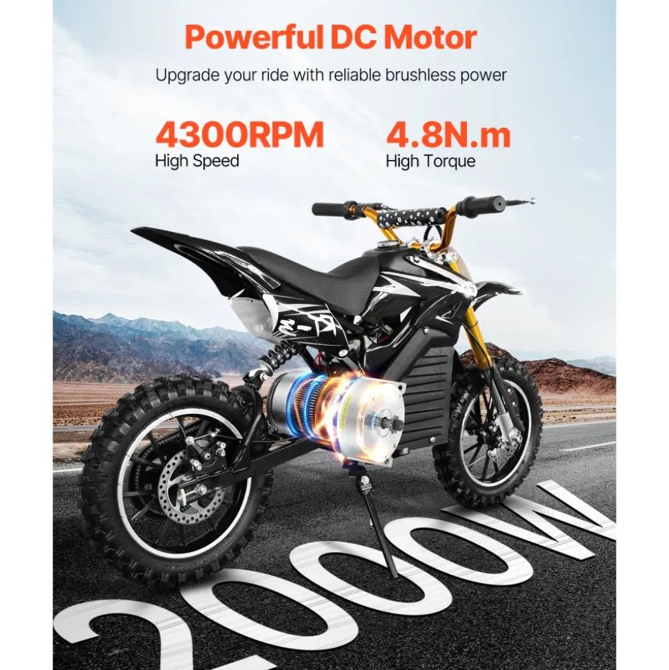 VEVOR 2000W Electric Brushless DC Motor Kit - 48V 4300rpm Motor with Upgraded Speed Controller and Throttle Grip Kit for Go Karts E-Bike Motorcycle Scooter DIY