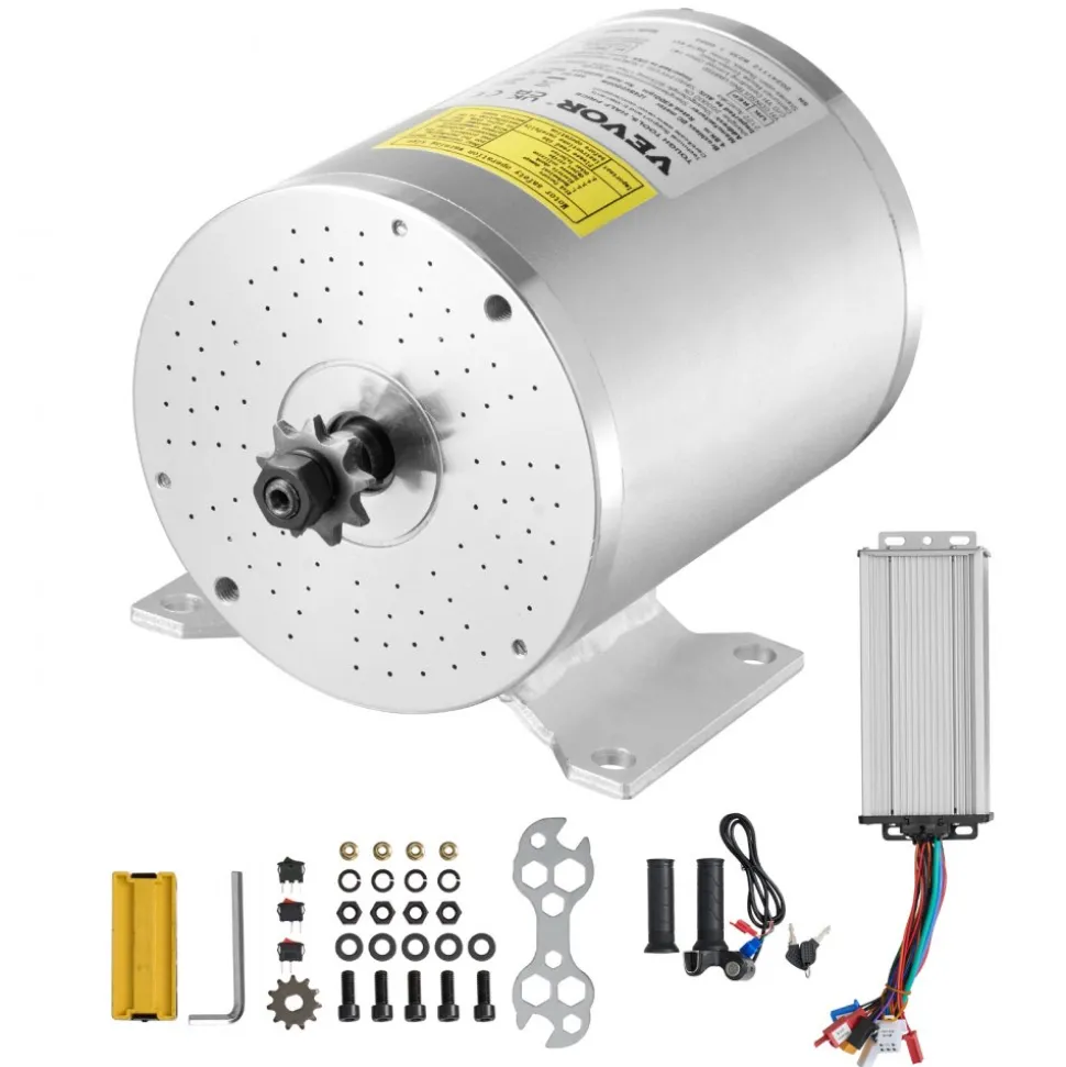 VEVOR 2000W Electric Brushless DC Motor Kit - 48V 4300rpm Motor with Upgraded Speed Controller and Throttle Grip Kit for Go Karts E-Bike Motorcycle Scooter DIY