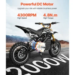 VEVOR 2000W Electric Brushless DC Motor Kit - 48V 4300rpm Motor with Upgraded Speed Controller and Throttle Grip Kit for Go Karts E-Bike Motorcycle Scooter DIY