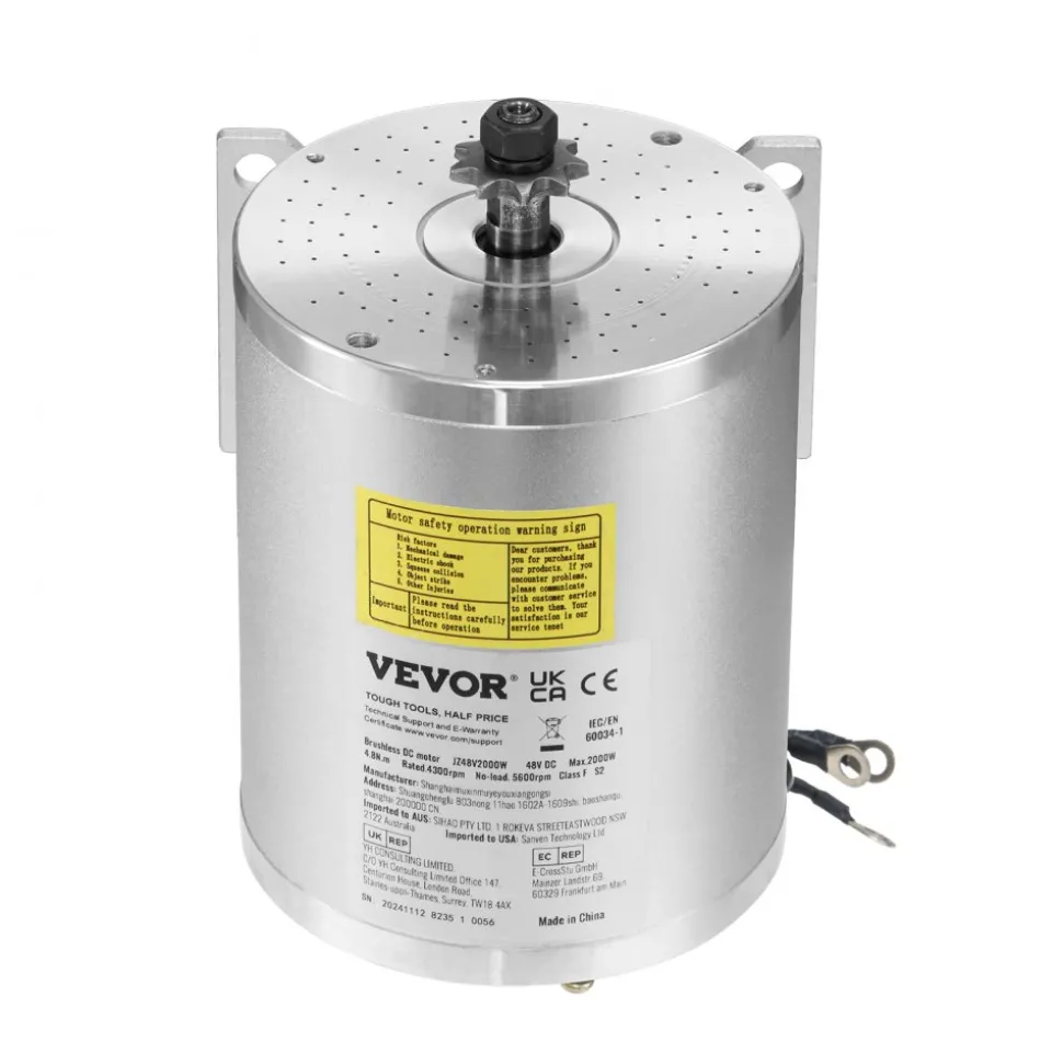 VEVOR 2000W Electric Brushless DC Motor Kit - 48V 4300rpm Motor with Upgraded Speed Controller and Throttle Grip Kit for Go Karts E-Bike Motorcycle Scooter DIY