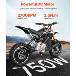 VEVOR 750W Electric Brushless DC Motor Kit - 48V 2700rpm Motor with Upgraded Speed Controller for Go Karts E-Bike Motorcycle Scooter