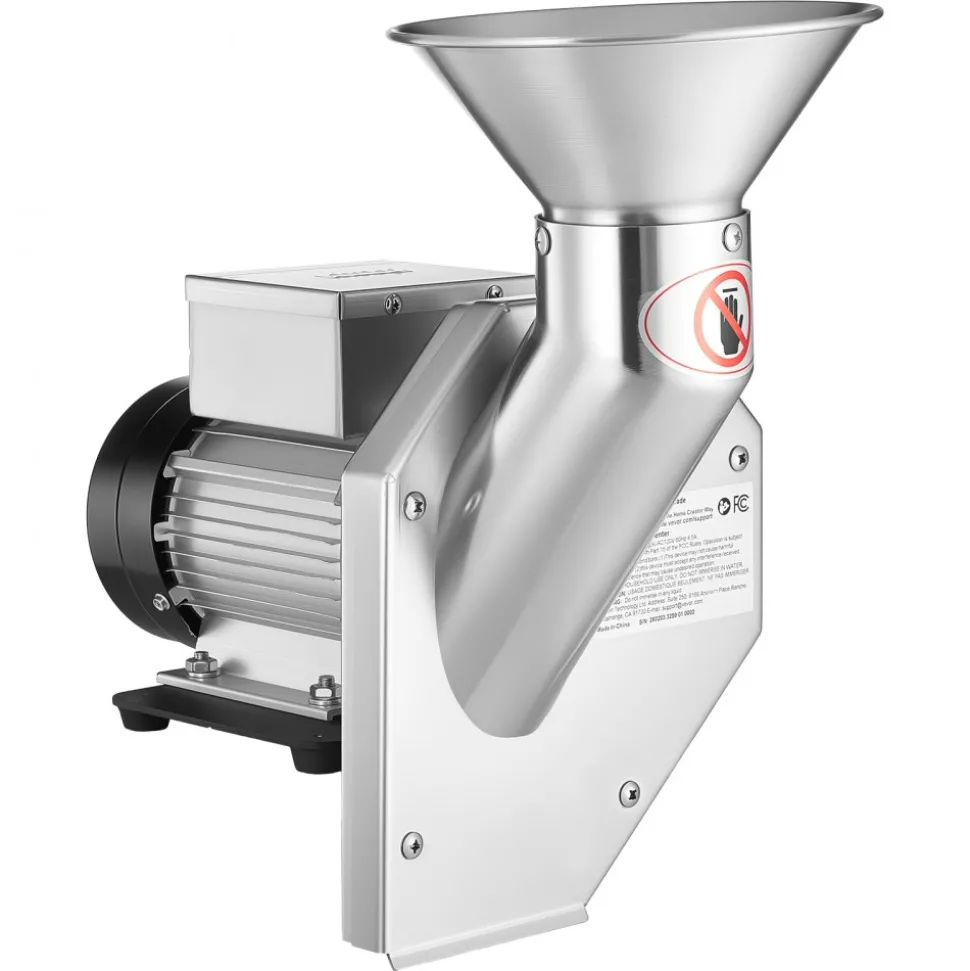 VEVOR 550W Electric Fruit Apple Crusher, SUS304 Desktop Crushing Machine, Grinds Whole Apples Up to 2.76" Dia, 60 KG/H Capacity, Cider Press for Apples, Pears, Pineapple, Guava, Carrot, Potato