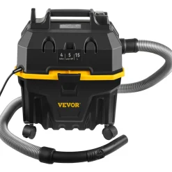 VEVOR Wet Dry Vac, 4 Gallon, 5 Peak HP, 3 in 1 Shop Vacuum with Blowing Function Portable Attachments to Clean Floor, Upholstery, Gap, Car, ETL Listed, Black/Yellow