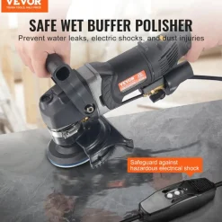 VEVOR Wet Polisher 800W, 4" Concrete Grinder with 6 Variable Speed and 7 Polishing Kits, Wet Grinder Machine for Marble, Granite, Stone, Rock, Tile, Equipped with a GFCI Switch, (700 - 3000 RPM)