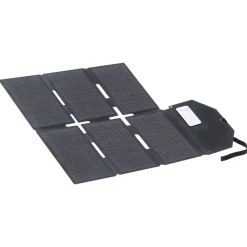 VEVOR 60W Foldable Solar Panel Charger, 16BB N-Type Monocrystalline Solar Panel 24% Efficiency, Lightweight Portable with MC4 Output, Type-C, USB-A & DC Ports for Power Stations Camping Hiking