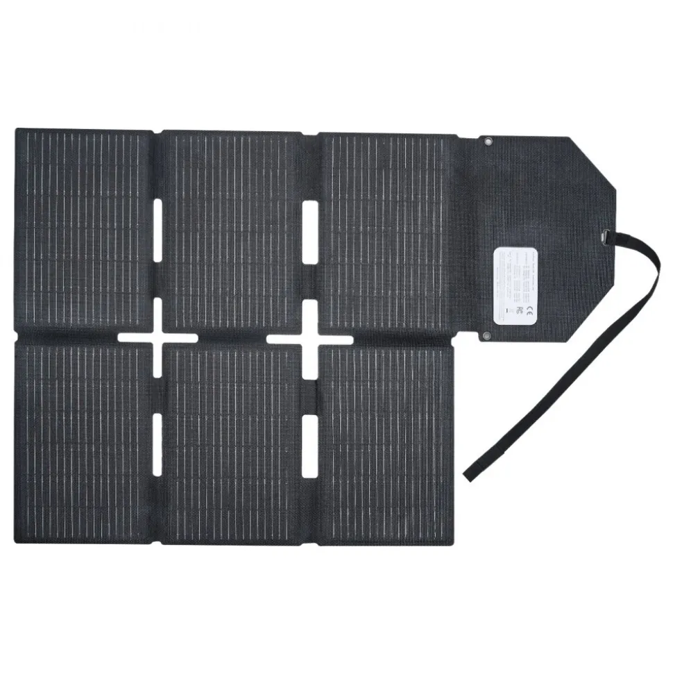 VEVOR 60W Foldable Solar Panel Charger, 16BB N-Type Monocrystalline Solar Panel 24% Efficiency, Lightweight Portable with MC4 Output, Type-C, USB-A & DC Ports for Power Stations Camping Hiking
