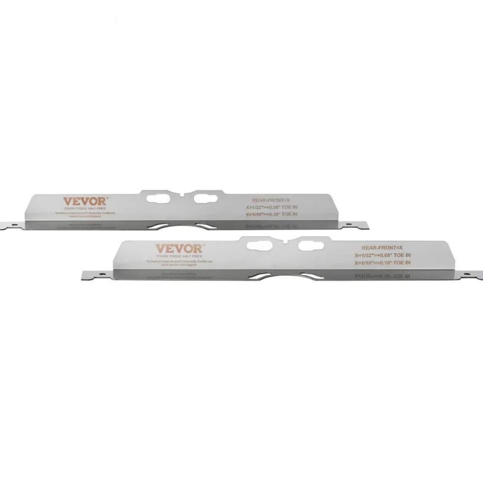 VEVOR Wheel Alignment Tool, 2-Pack Toe Alignment Toe Plates, Stainless Steel Wheel Alignment Tool Plate, Toe Angle Accurate Measurement, Includes 2 Measuring Tapes & Conversion Chart