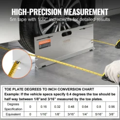VEVOR Wheel Alignment Tool, 2-Pack Alignment Tool Toe Plates, Stainless Steel Toe Angle Measurement Tool Plate, 4 Alignment Rods and Magnetic Slots, Includes Measuring Tapes & Conversion Chart