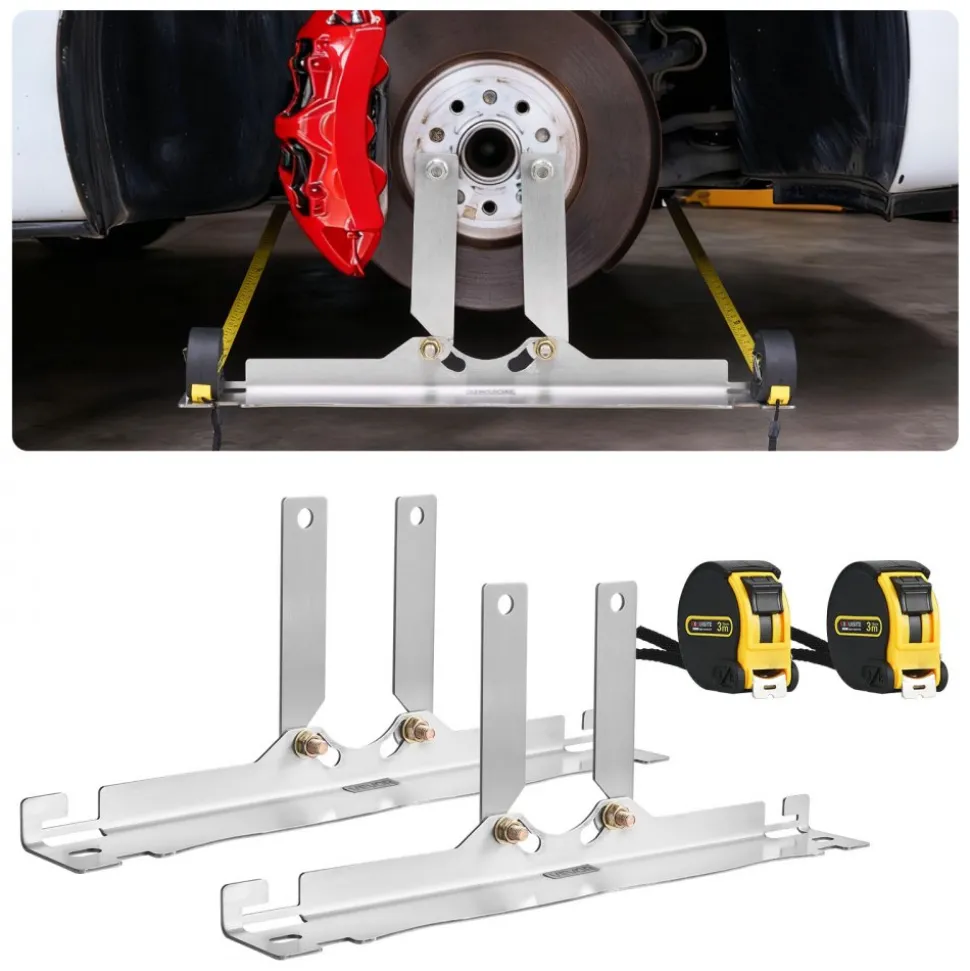 VEVOR Wheel Alignment Tool, 2 PCS Stainless Steel Heavy Duty Toe Alignment Plates with 2 Measuring Tapes, Accurate Automotive Wheel Tools for Home Use, Compatible with Cars, Trucks, SUVs, and Vehicle