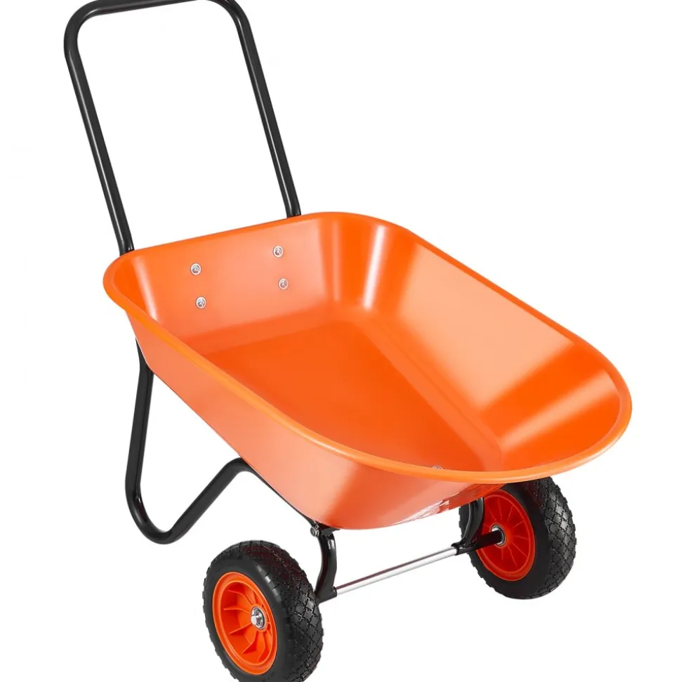 VEVOR Wheelbarrow Cart, 5 Cu. Ft. Load & 397 lbs Capacity, 2 Wheels Garden Dump Cart, Garden Wagon with Handle & 10" Wide Track Wheels, Easy Loading Utility Yard Cart & Wagons for Outdoor Lawn Yard