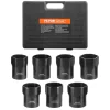 VEVOR Wheel Bearing Locknut Socket Set, 1/2 inch Drive 7 Piece SAE and Metric 6-Point Socket for Ford, Dodge, and Toyota Vehicles, with Storage Case, Remove and Install Wheel Bearing Lock Nuts