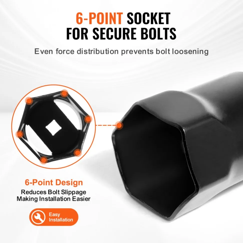 VEVOR Wheel Bearing Locknut Socket Set, 1/2 inch Drive 7 Piece SAE and Metric 6-Point Socket for Ford, Dodge, and Toyota Vehicles, with Storage Case, Remove and Install Wheel Bearing Lock Nuts